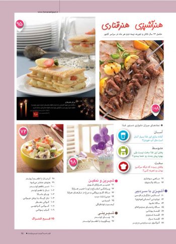 فهرست مجله هنر آشپزی 138