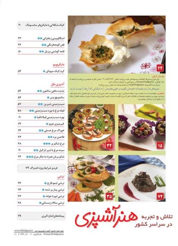 فهرست مجله هنر آشپزی 110