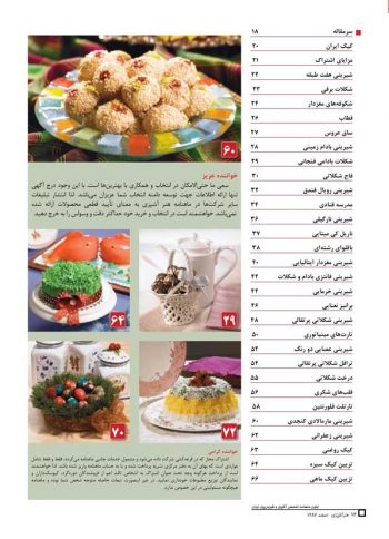 فهرست مجله هنر آشپزی 53