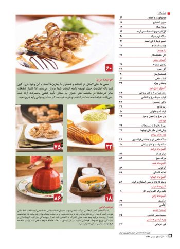 فهرست مجله هنر آشپزی 52