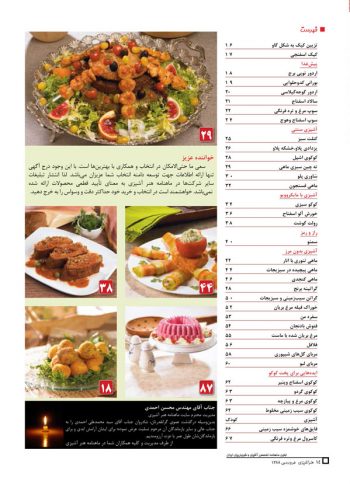 فهرست مجله هنر آشپزی 54
