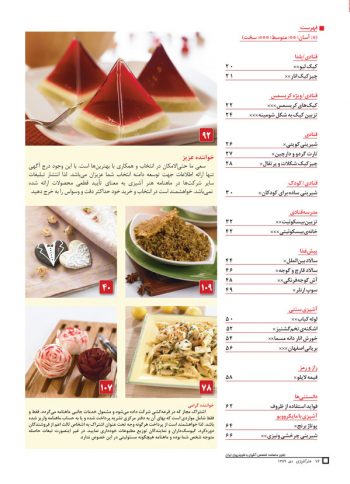 فهرست مجله هنر آشپزی 75