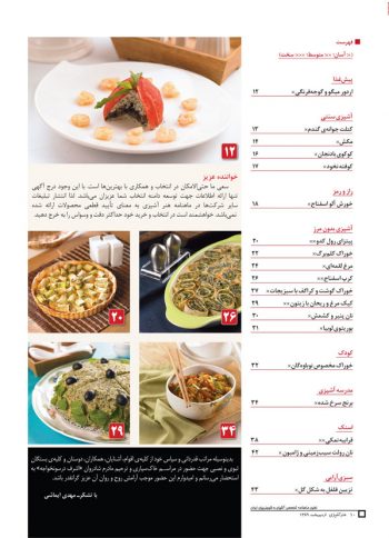فهرست مجله هنر آشپزی 67