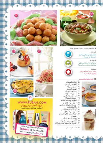 فهرست مجله هنر آشپزی 156