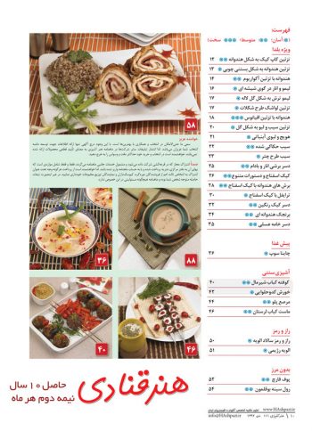 فهرست مجله هنر آشپزی 111